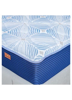 Buy Gel Memory Foam With Pocket Spring King Mattress Medium Soft Feel White/Blue 210x180x25cm in UAE