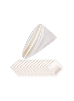 اشتري Satin Napkins, Square Table Napkins 10 Pcs 17x17" Soft Dinner Napkins Elegant Silk Napkins for Dinner Wedding Parties, Soft Smooth Fabric Washable Napkins for Parties, Weddings and Dinners (Ivory) في السعودية