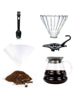 Buy V60 Coffee Machine Drip Brew Set Contains 4 pieces in Saudi Arabia