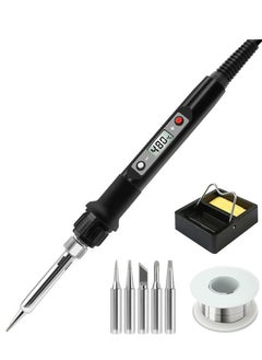 Buy Soldering Iron Kit 80W Soldering Welding Iron Tools Adjustable Temperature Digital Portable Solder Iron Kit in UAE