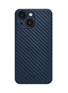 اشتري Air Carbon Case Ultra Slim Carbon Fiber Pattern Back Cover Skin for iphone 13 Mini Blue في الامارات