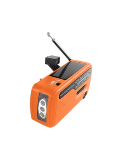 Buy Emergency Radio Hand Crank Solar Radio 1200mAh Rechargeable Portable Power Bank LED Flashlight AM / FM / SW1 / SW2 World Band Receiver Battery Operated in Saudi Arabia