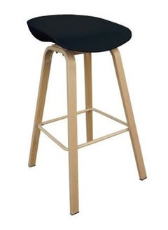 Buy Ultimate Eames Style Seat Height Bar Stool - Black (Set of 2) in UAE