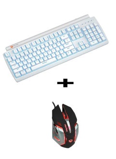 اشتري MEETION Red Switch RGB Mechanical Gaming Keyboard MK600 AND Entry level PC Backlit Gamer Mouse M915 (MK600MX + M915) في الامارات