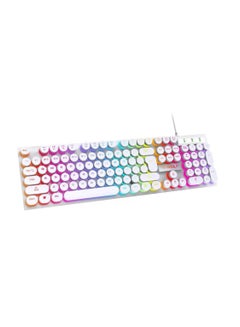 Buy 104-Key Wired Keyboard Membrane with Rainbow Backlight Effect for Office Laptop PC Gaming in UAE