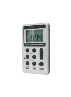 اشتري Portable Mini FM/AM Radio Lithium Battery Powered Tuner Charging 103 Silver (FM + AM) في الامارات