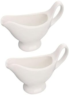 اشتري AKDC  2Pcs Ceramic Gravy Boat Sauce Boat With Handle Gravy Server Pourer For Salad Condiment Milk Coffee Creamer في الامارات