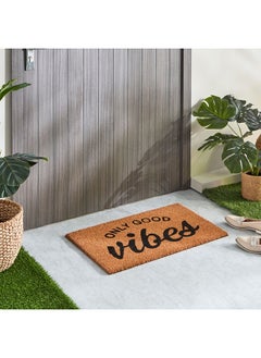 Buy Vibes Print Coir Doormat With PVC Back 45 x 75 cm in Saudi Arabia