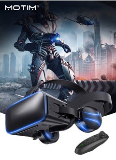 Buy Anti-Blue Light VR Headset, 3D Virtual Reality Headset for Movies and Games, Thousand Magic Mirror, VR Glasses Goggles Adjustable Pupil Object Distan for iPhone/Android/Bluetooth Controller/Program Control in Saudi Arabia