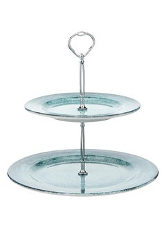 اشتري EDESSA Lava Porcelain Ceramic 2 Tier Cake Stand - 20cm and 27cm - Elegant Display for Cakes and Desserts في الامارات