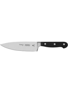 اشتري Century 6 Inches Chef Knife With Stainless Steel Blade And Black Polycarbonate Handle في الامارات