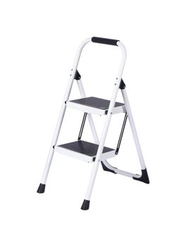 Buy Step Ladder, 2 Steps Full Steel Folding Step Stool, XICEN Sturdy Small Step Stool for Adults,Closet Step Stool Ladder with Anti-Slip Wide Pedals, Multi-use Kitchen Ladder for Home (White) in UAE