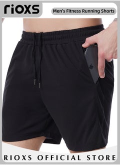 Buy Men's Workout Running Shorts Athletic Elastic Waist Shorts Breathable Quick-Drying Loose Drawstring Short Pants With Pockets in UAE