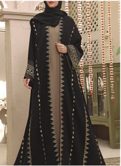 Buy Coat Style Imported Luxe Nidha Fabric Abaya Black Color Sheila is Included in Saudi Arabia