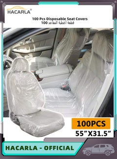 Buy 100 Pcs Disposable Seat Covers Universal Disposable Plastic Seat Covers for Car Airplane Seats Salon Chairs Restaurant Seats Bus Seats Width 80cm Length140 cm in UAE