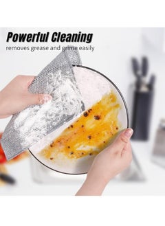 Buy Multi-Purpose Wire Dishwasher Wet & Dry Wire Towel 5pcs Steel Cleaning Towel Reusable Non Scratch Charming Kitchen Silver in Egypt