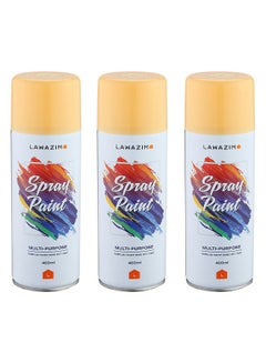 Buy Pack Of 3 Spray Paint Set - 33  Cream Yellow in Saudi Arabia