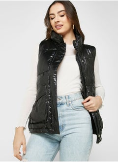 Buy Longline Padded Vest Jacket in UAE