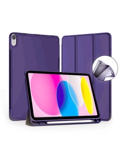Buy Smart Flip Back Case Cover with Pen Holder For Apple iPad 10 2022 10.9 inch 10th Generation 2022 Purple in Saudi Arabia