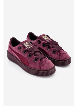 Buy Women Platform Kiss Velvet Shoes, Purple in Saudi Arabia