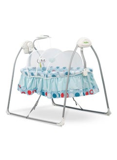 اشتري Wanda Electric Swing Cradle For Baby Automatic Swing Baby Cradle With Mosquito Net Remote Toy Bar Music Baby Swing Cradle For Baby 0 To 2 Years Boys Blue في الامارات