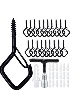 Buy 20 Pack Q-Hanger Hooks, Screw Hooks for Outdoor String Lights, Mounted on Wall Ceiling, Suitable for Hanging Plants, Lights & Patio Lights in Saudi Arabia