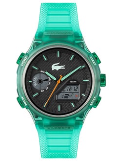 اشتري LC33 Analog and Digital Display Silicon Strap Wrist Watch - 45 mm - Green في السعودية