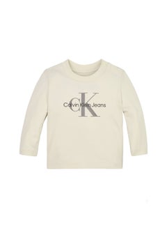 Buy Baby's Long Sleeves T-Shirt, Cotton, White in UAE