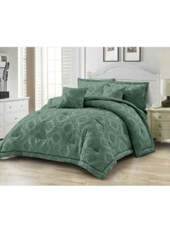 اشتري COMFY 6 PC ALL SEASON COMFORTER SET 220 X 240 CM GREEN في الامارات