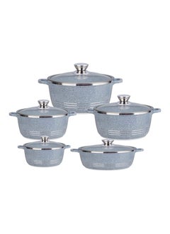 اشتري DESSINI 10-Piece Non-Stick Cookware Set Grey في الامارات