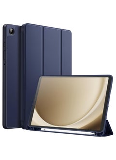 Buy Case with Pen Holder, Soft TPU Back Trifold Stand Protective Smart Cover Flip, Auto Wake&Sleep For Samsung Galaxy Tab A9+/ A9 Plus Case 11 inch 2023 (SM-X210/X216/X218) Blue in Egypt