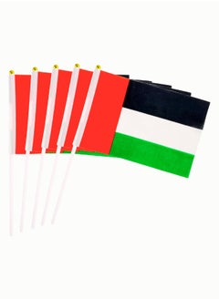 Buy 5 Pack Hand Held Small Mini Flag UAE Emirati Flag Stick Flag Round Top National Country Flags Party Decorations Supplies For Parades,World Cup Festival Events International Festival in UAE