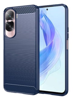 Buy Honor 90 Lite Case, Fashion Shock-Absorption Anti-Drop Flexible Brushed TPU Bumper Soft Rubber Protective Phone Case Cove for Honor 90 Lite (6.7"), Blue in Saudi Arabia