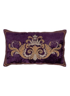 Buy Grandeur Filled Cushion, Purple & Gold - 30x50 cm in UAE