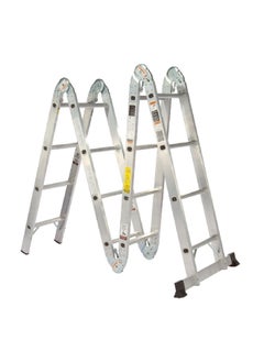 Buy 3 and 4 Multi-Purpose High Quality Aluminium Ladder Silver 412 cm R-14203 in Saudi Arabia