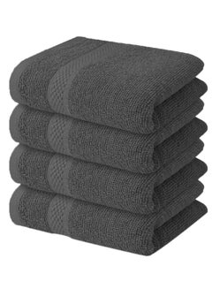 Buy Infinitee Xclusives Premium Grey Washcloths Set – Pack of 4, 33cm x 33cm 100% Cotton Wash Cloths for Your Body and Face Towels, Kitchen Dish Towels and Rags, Baby Washcloth in UAE
