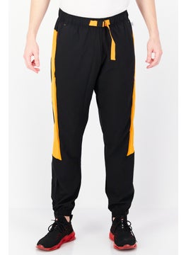 اشتري Men Sportswear Fit Brand Logo Training Pants, Black/Orange في الامارات