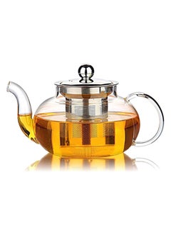 Buy Hiware Glass Teapot with Stainless Steel Infuser & Lid, Borosilicate Glass Tea Pot Stovetop Safe Blooming & Loose Leaf Teapots 27 Oz in UAE