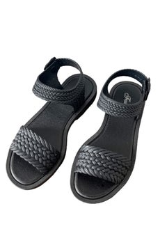 Buy Black Braided Strap Fashion Sandals 40-41 in UAE