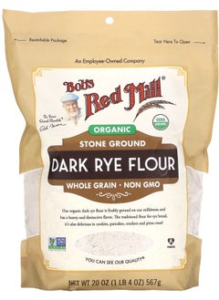 Buy Organic Dark Rye Flour Whole Grain 20 oz (567 g) in UAE