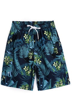 Buy Sport Loose Breathable Swimming Printed Shorts Blue in UAE