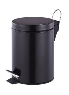 Buy Stainless Steel Black Pedal Bin - 3 Liter in UAE