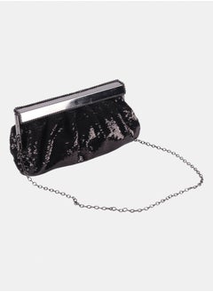 Buy Glitter soiree clutch 410807 (Black) in Egypt