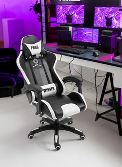 Buy Gaming Chair Office Reclining Game Computer Chair Home Office Boss Chair Racing Chair White in Saudi Arabia