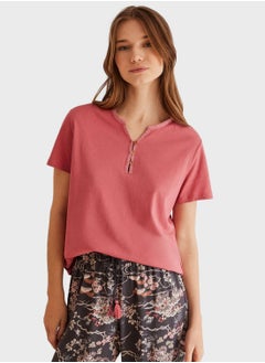 Buy Button Detail T-Shirt in UAE