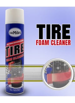 اشتري 100 Miles Advanced Formula Tire Foam Cleaner 650ml Solution for Lustrous Durable Tires في السعودية