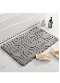 اشتري 1-Piece Size Is 60x90 Cm Thickened Memory Cotton Entrance Mat Bathroom Anti-Skid Mat Bathroom Entrance Kitchen Water Absorbing Household Floor Mat في الامارات