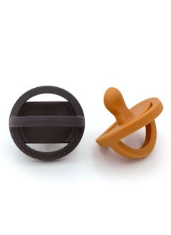 اشتري Doddle & Co. Baby Pacifier, Natural Shape, 100% Silicone - London Pop  - Coal / Spice في الامارات