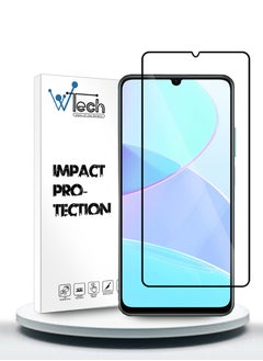 اشتري واقي شاشة من الزجاج المقوى بغطاء كامل وغراء E2E ممتاز لهاتف Realme C51 4G 2023 شفاف/أسود في السعودية