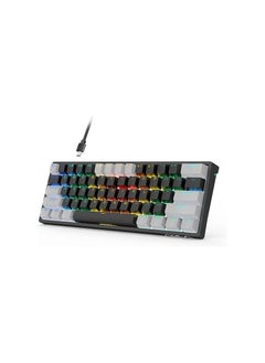 اشتري AULA F3261 RGB effect USB Mini Mechanical Gaming Keyboard Red Switch 61 Keys Wired Separated detachable cable for Mac Windows في السعودية